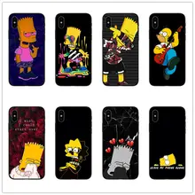 Черный силиконовый чехол для телефона Homer J. Simpson для iPhone 6, 6 s, 7, 8 Plus, X, 10, XR, XS, Max, 5, 5S, SE, Bart, Simpson, забавный мультяшный чехол