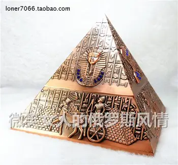 

Russian silver-tin alloy ashtray Egyptian pyramid red bronze purple-gold spherical polychrome
