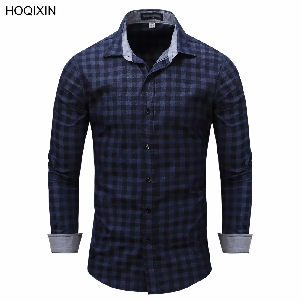 2018 HOQIXIN новые рабочие рубашки для мужчин с длинным рукавом Повседневная деловая