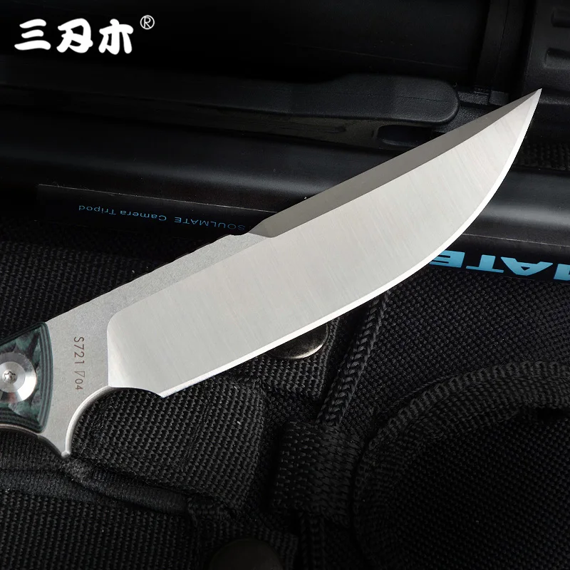 Нож Sanrenmu S721 с фиксированным лезвием 8Cr14Mov G10 Ручка для кемпинга выживания