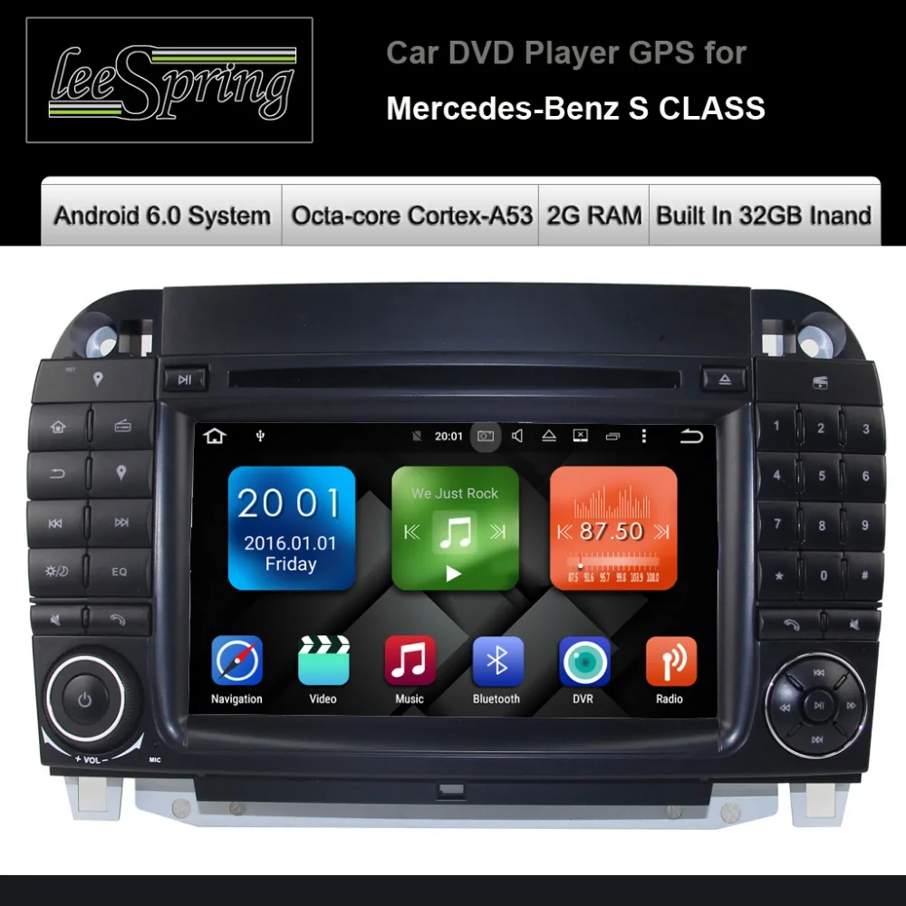 Android 6.0 CAR DVD player for Mercedes Benz S class W220(S280 S320