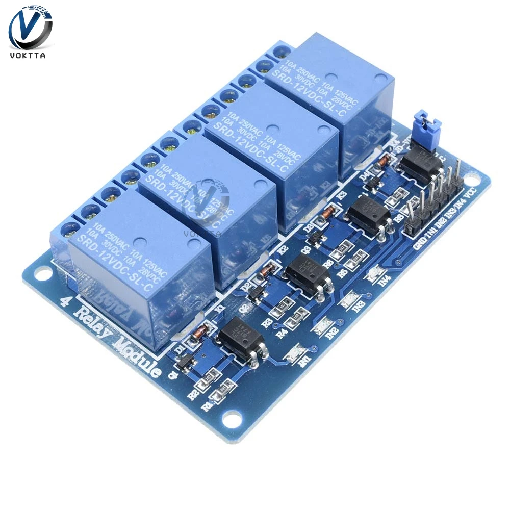 DC 12 V 4-канальный Релейный модульный оптрон для Arduino реле задержки таймера модуль переменного тока 250 V 10A DC 30 V низкого уровня сигнала Управление