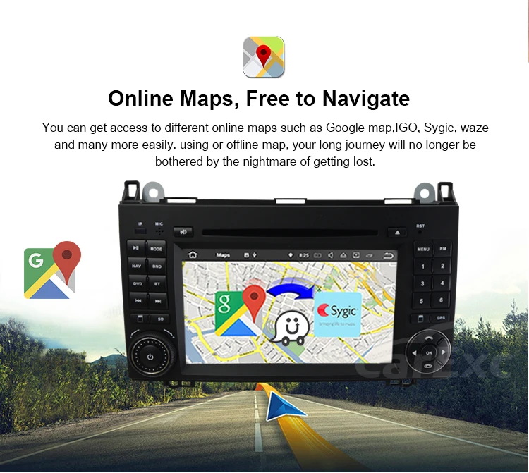 Best Android9.0 7 Inch Car DVD Player Stereo System For Mercedes/Benz/Sprinter/W169/B200/B-classA160 BT WIFI Radio GPS BT USB 4