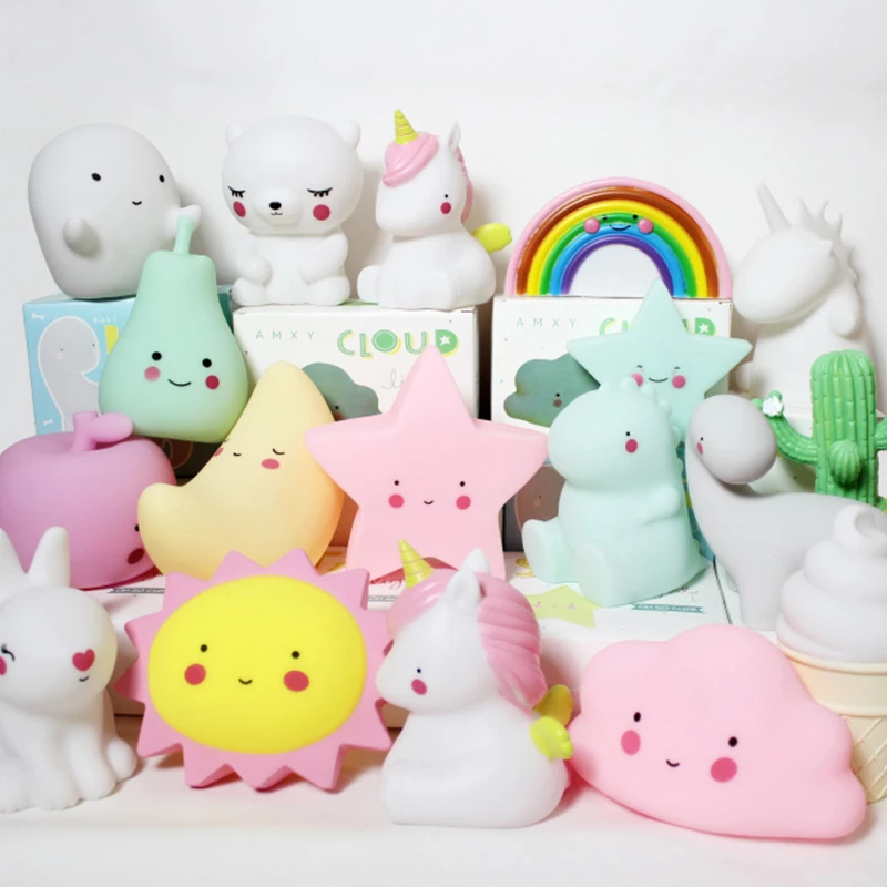 

Lovely Smile Led Night Light Cute Sun Moon Star Rainbow night Lamps For Baby Kids Bedroom Decor Novelty Gift Dropshipping