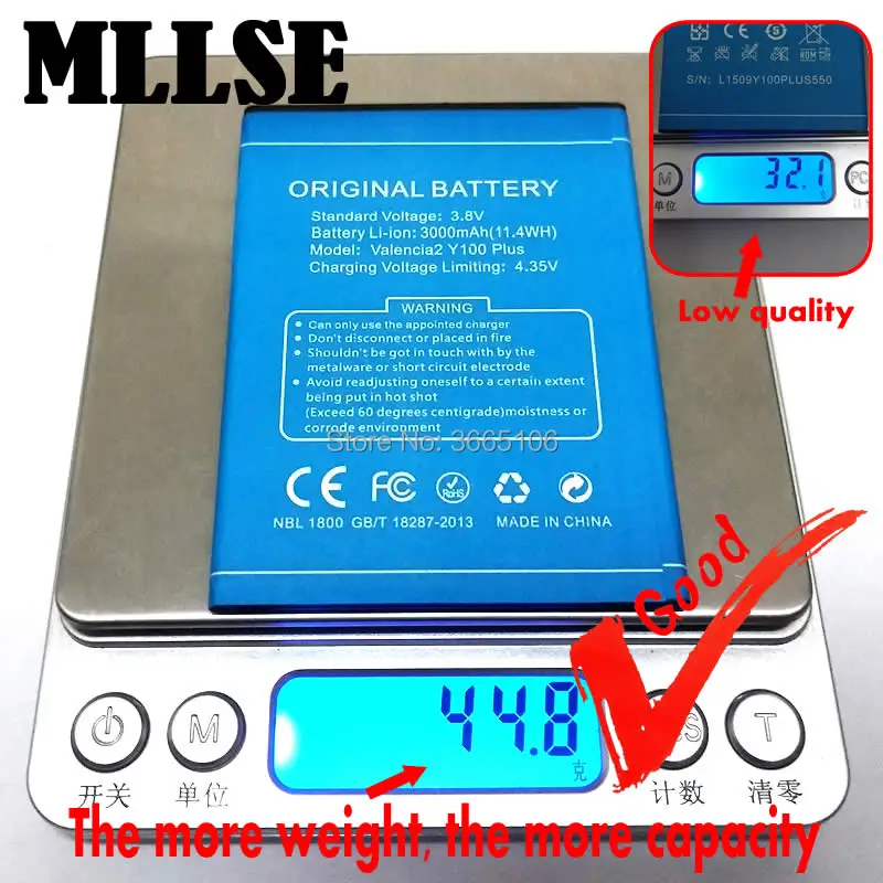 

MLLSE High Quality Valencia 2 Y100 Plus Battery for Doogee Valencia 2 Y100 Plus Mobile Phone Batterie Batteries + Tracking Code