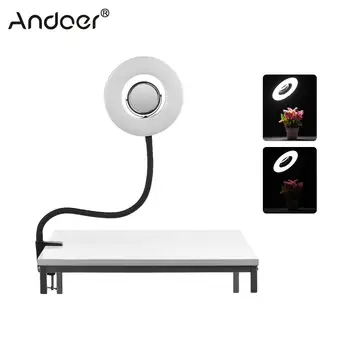 

Tabletop 8" 5500K LED Ring Light Ringlight Video Light 24W Dimmable Fill Light with Makeup Mirror for Photo Live Video Lighting