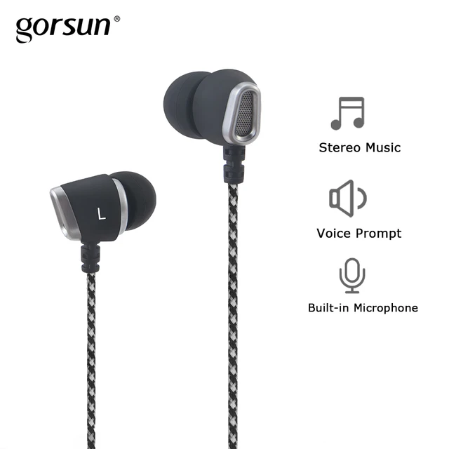 US $6.83 Wired Earphones In-Ear 3.5mm Headset Gorsun C2 Stereo Sport Earphones with Microphone for phones Xi