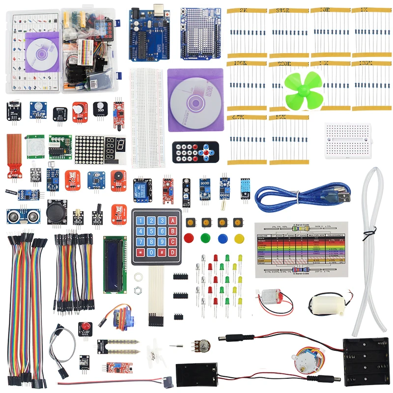 Ultimate обновления для комплект двигателя Sevo LCD1602 резистор макет вентилятор Батарея держатель переключатель KeyHC-SR04 Сенсор для