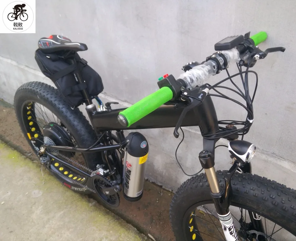 Sale Kalosse 27 speed M390  Fat bike 48V 1000W  motor  Folding  electric  Beach  bike  26*4.0 electrical snow bike 25