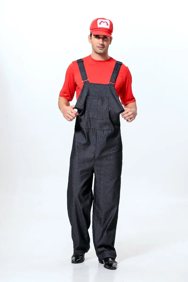 Mario Costume Cosplay Delivery Courier Service Clothing Adult Super