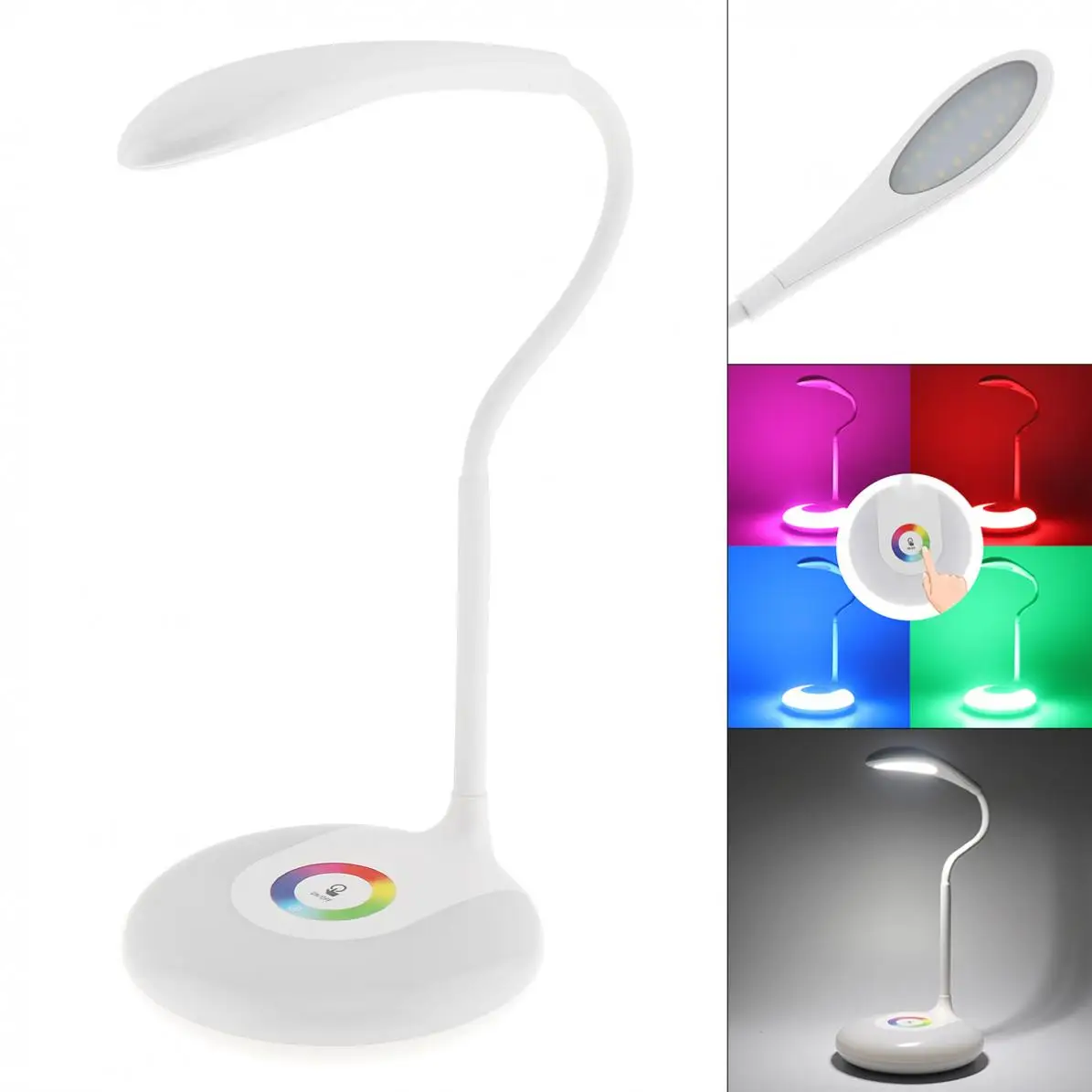 Dimmable LED Colorful Eye Protection Foldable Rechargable Table Lamp with Light Touch Control Lamp for Student Dormitories