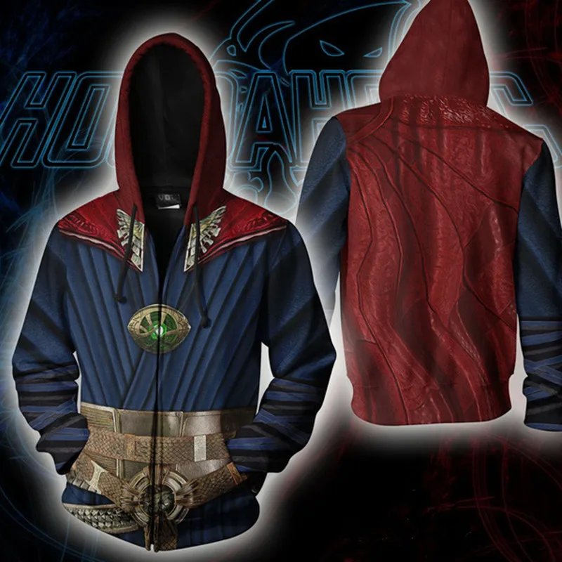 

Avengers Endgame Doctor Strange Quantum Realm Sweatshirts Hoodie Cosplay Costume Jackets Men Top Coat Zipper Hoded