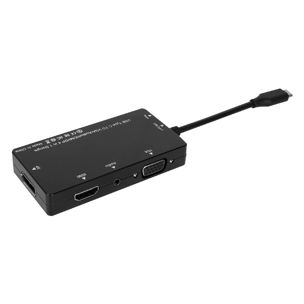 4 в 1 USB 3 Тип C для VGA + HDMI DP адаптер конвертер кабель с аудио выходом MacBook Air Pro|Кабели