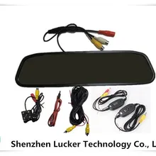 4.3 дюймов автомобиль заднего вида М зеркало Мониторы TFT ЖК-дисплей+ Беспроводной 2.4 г модуль+ автомобиль обращая Камера резервного копирования