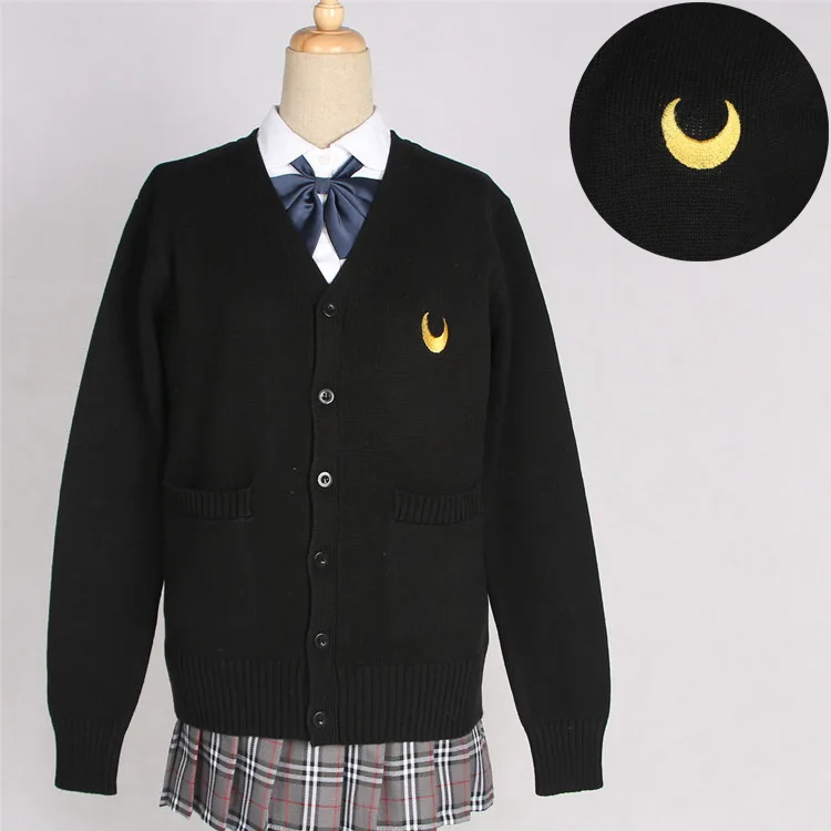 

9 Colors Japanese Style Students Girls Cardigans Sweater Sailor Moon JK School Uniforms Symbol Embroidery Knitwear Autumn Winter