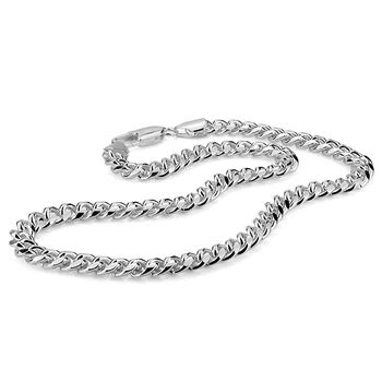 

Men choker necklace silver men's punk style 7.5mm 51cm whip chain necklace Fashion cool boy 925 sterling silver jewelry pendant