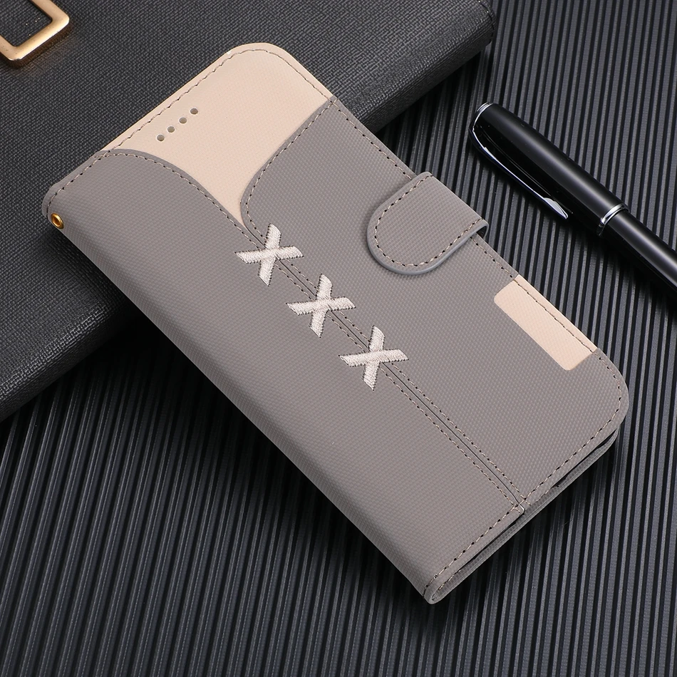 Тканые Для samsung galaxy M20 Coque вышивка Цвет столкновения Уникальный флип чехол