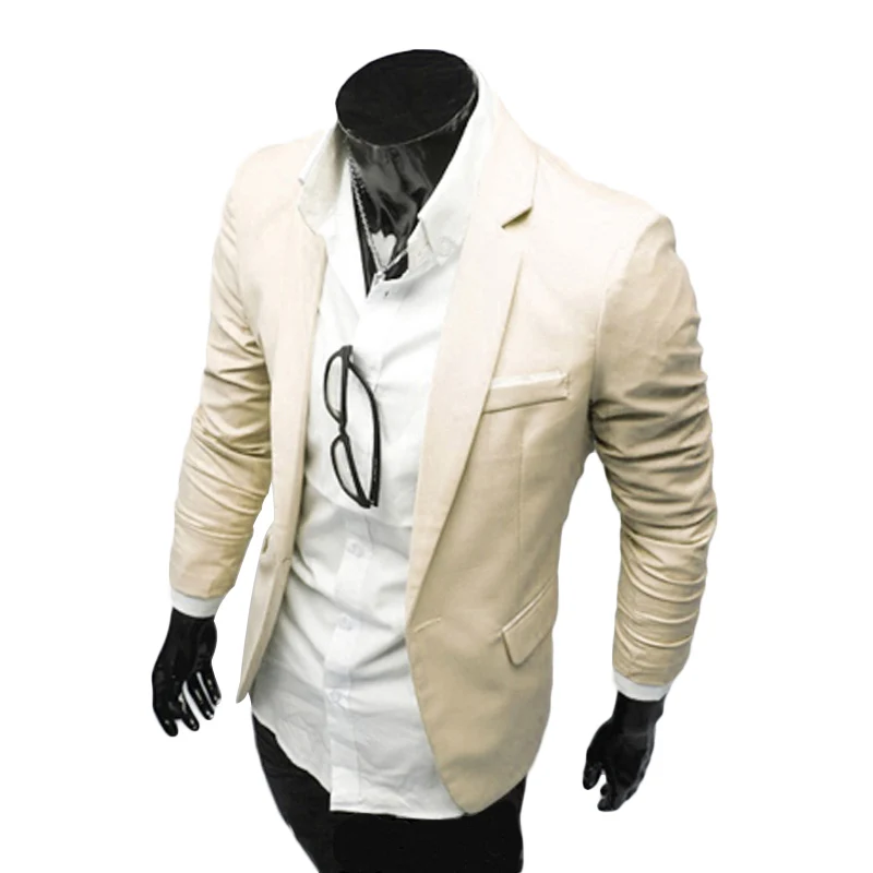 YJSFG HOUSE Stylish Men's Blazer Casual Business Smart Casual Coats Fit One Button Suit Blazer Male Jackets Tops Overcoat Hot