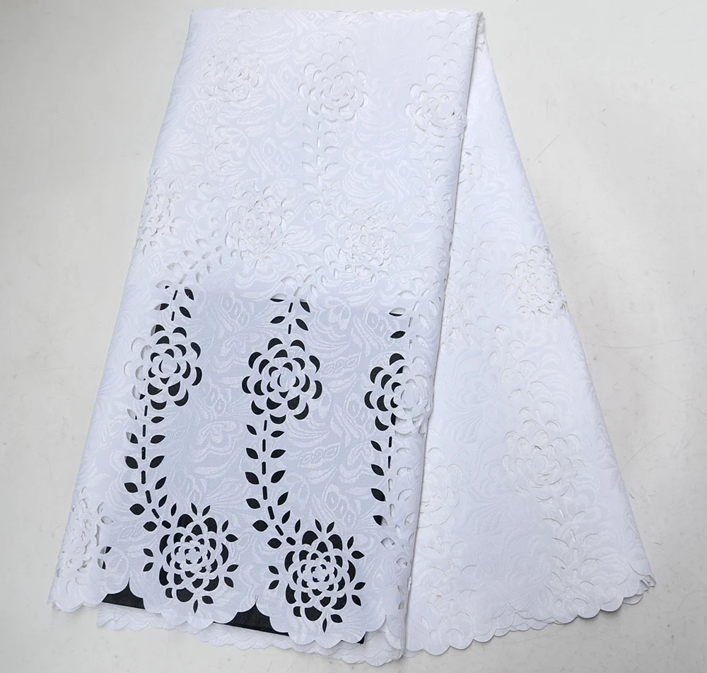 Белая африканская кружевная ткань, высокое качество, нигерийская кружевная ткань с вырезами, вышивка, тюль, французское кружево
