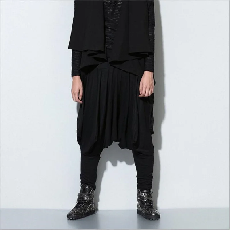 Elástico Pantalones Hop Baja La Gota Negro Holgados Alta 2018 Casuales Cintura Loose Stree Hombres Mediados Hip Wycbk Harem Entrepierna De CBp1wqyO