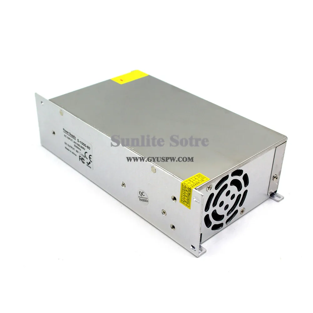Одиночный выход 80V 12.5A 1000W переключатель питания драйвер Трансформатор 110V 220V AC DC80V SMPS для промышленного оборудования техники