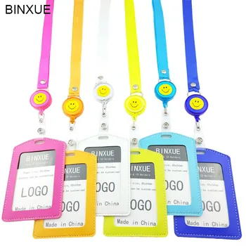 

BINXUE Cover card,Can hang, you can clip ID Holder,employee's card identification tag, staff vertical badge Stude