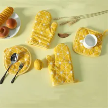 Горячая Распродажа для микроволновой печи для духовки, защитные из хлопка и льна рукавицы для выпечки non-slip Перчатки