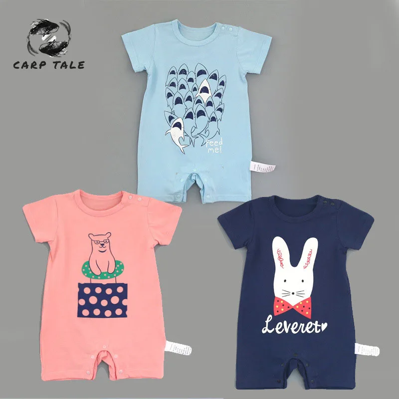 

Newborn Cartoon Baby Boys Girls Summer Leotard Cotton Clothing Baby Fashion Cute Short Sleeve Clothes Top Baby Clothing Set