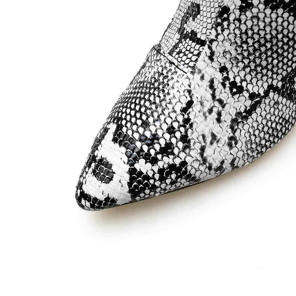 SAGACE/ г., новые популярные женские ботинки пикантные модные туфли из змеиной кожи на каблуке с острым носком на молнии женские зимние ботинки под змеиную кожу O2#35