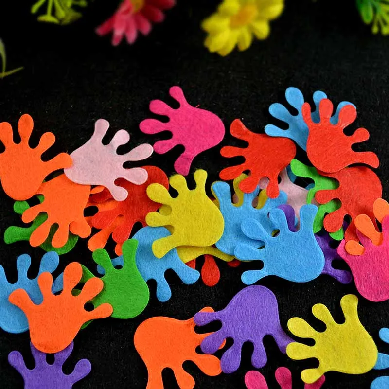 

Sorts of colors Felt Hands palms confetti Appliques Craft Card making decoration wedding table decorations