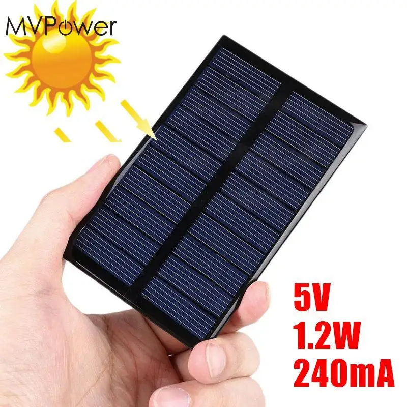 

MVpower 5V 1.2W 240mA Solar Panel Cell DIY Sunpower Solar Module Polycrystalline Silicon DIY Solar System Cells Battery Charger