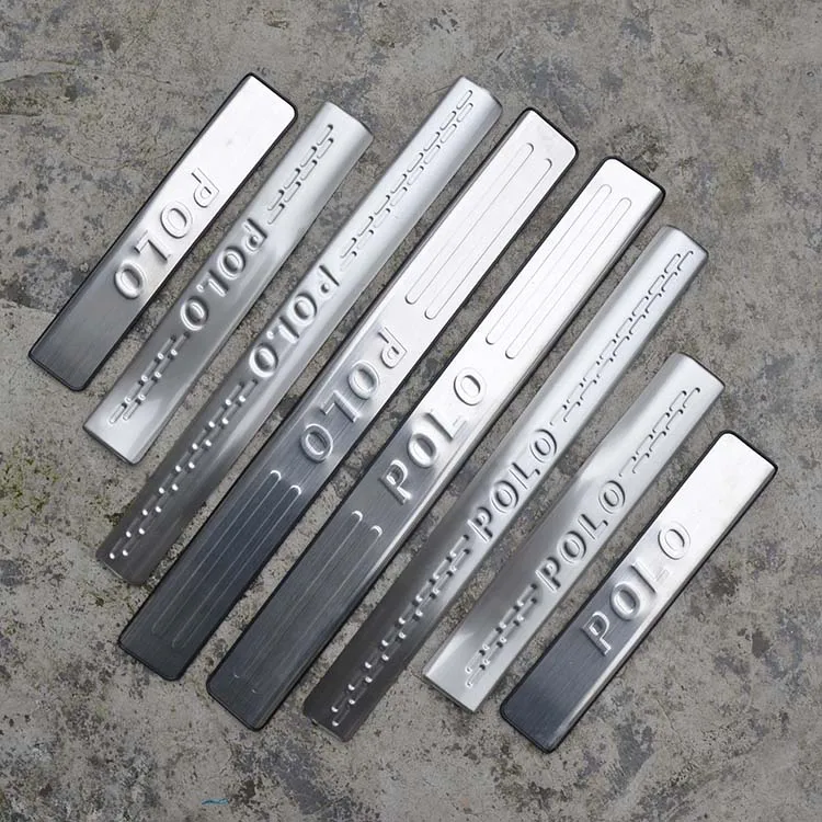 

High quality stainless steel inside external Scuff Plate/Door Sill Protector Sticker For 2011-2018 Volkswagen Polo(8pc)