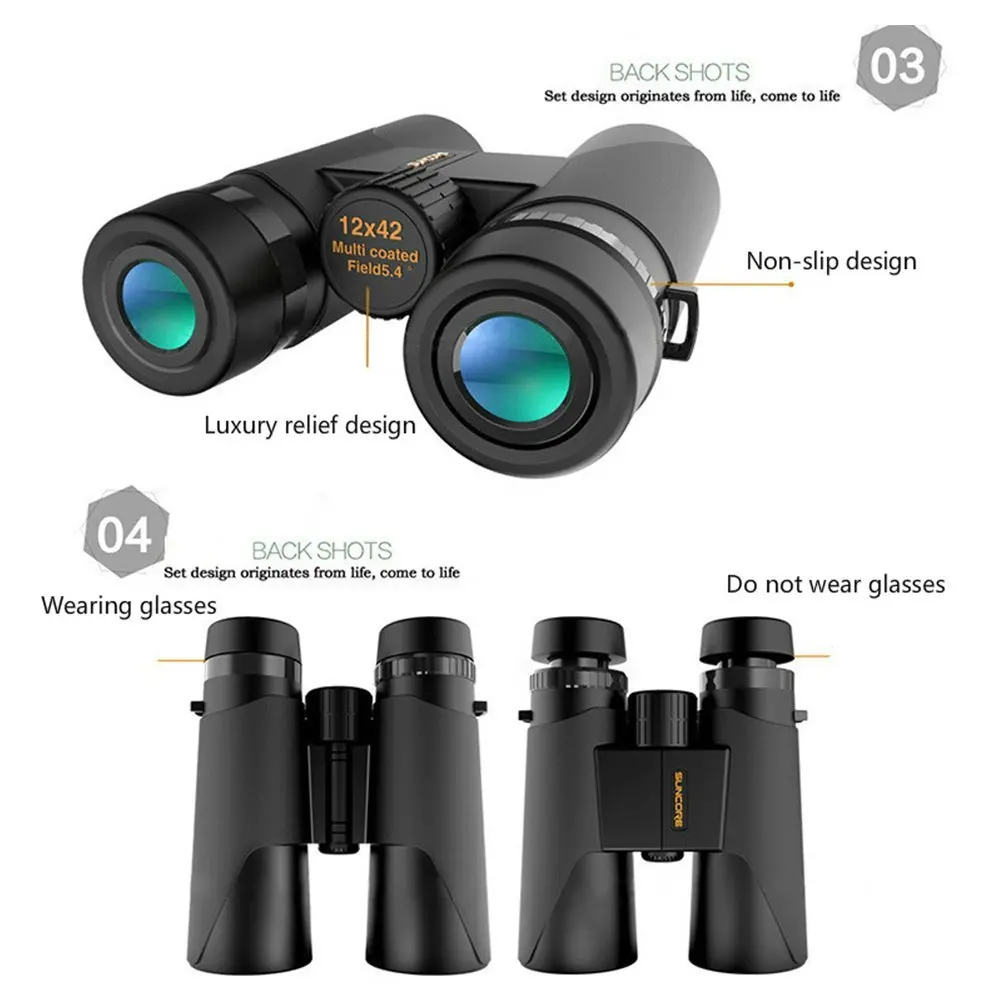 Binocular 12X42 Fogproof Binoculars Wide Angle Professional Bird Watching Binoculars High Powered Military Optical Telescope SouthStar Digital (9)