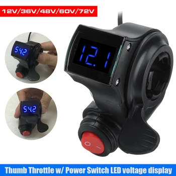 

Finger Thumb Throttle Electric Scooter with Power Switch LED display Switch Handlebar Grips For Electric Bike 36V/48/60/72V