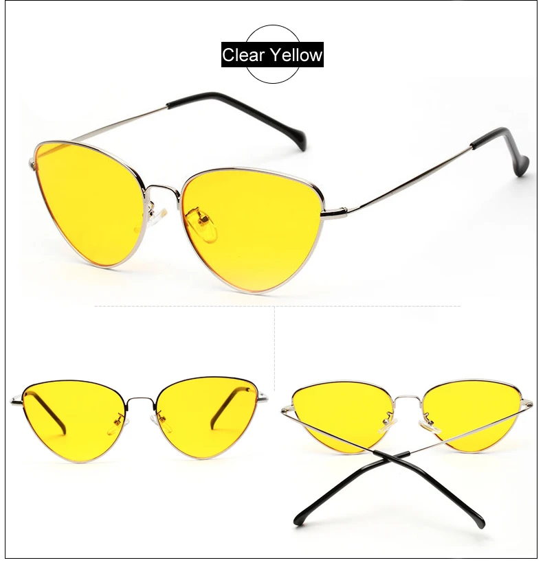 Ralferty Винтаж «кошачий глаз» Женская металлическая под золото очки UV400 Солнцезащитные очки женские красные Карамельный цвет очки с дизайном «кошачие глаза» A1747