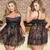 Сексуальное нижнее белье Babydoll эротическое женское черное кружевное платье