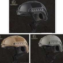 Новое поступление Горячая Прочный Emerson Тактический Airsoft БЫСТРО шлем w/безопасности и выживания DE TAN Черный