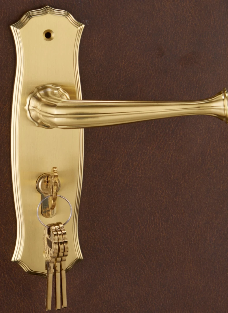  European Bedroom Brass Door Handle Lock Security Entry Split Silent Lock Core Door Furniture Indoor - 33051667288