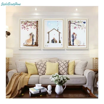 

Diamond bedroom wedding embroidery triple diamond painting circle / square full diamond cross stitch mosaic decoration home