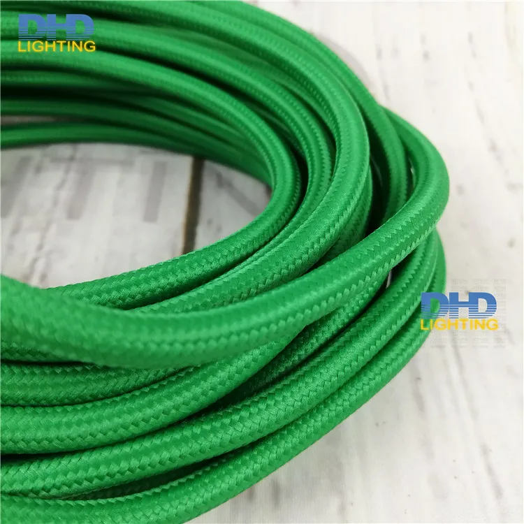 Самые Дешевые 2X0,75 мм аксессуары для ламп Эдисон винтажная ткань провод темно-зеленый цвет для подвесок текстильный тканевый кабель