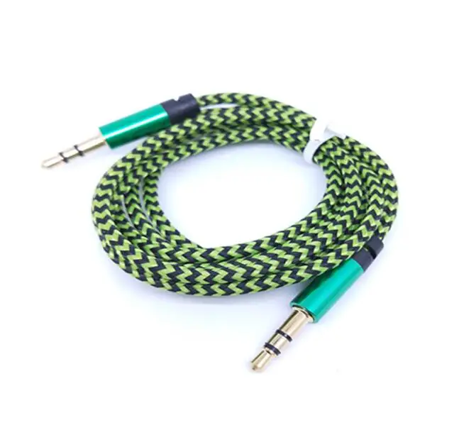 

Practical Nylon 3.5 mm Jack Audio Stereo Male To Male Extension Aux Cable for Speaker iPhone Earphone MP3 random color