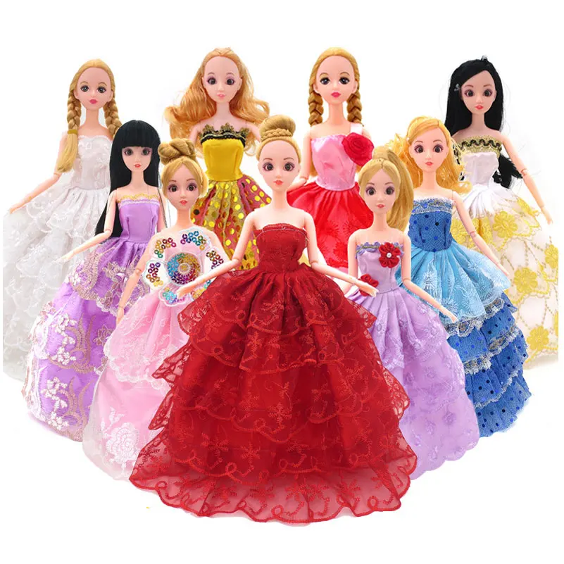 

Abbyfrank 5 Pcs/set 1/6 Doll Clothes Fashion Doll Accessories Clothing Gown Outfit Clothes Princess Wedding Dress For Doll Toys