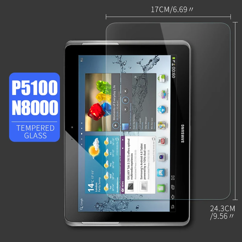 

Screen Protector for Samsung Tab 2 10.1 GT P5100 P5110 P5113 Tempered Glass Note (2012) N8000 Clear Explosion-Proof cover Film