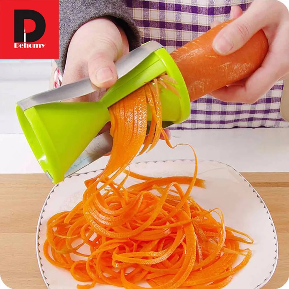 

Dehomy Manual Slicers Creative Funnel Spiral Slicer Multi-function Fruit Carrot Radish Cutter Cooking Salad Kitchen Accessories