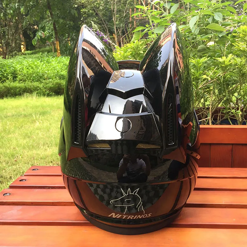 Анфас nitrinos брендовый шлем Милая Черная кошка мотоциклетный шлем всесезонный женский гоночный шлем из материала abs