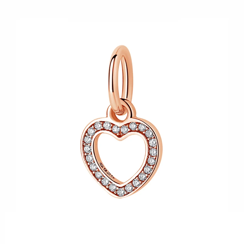 Symbol Of Love Оригинальные 925 пробы серебряные шармы, семейные рождественские шармы-клипсы, подвеска из розового золота, подходят для браслетов Pandora, Женские Ювелирные изделия - Цвет: Symbol Of Love