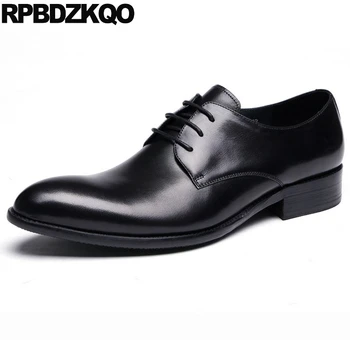

Black Brown Dress Men Italian Shoes For Wedding Formal Brand Pointed Toe Oxfords Business Handmade British Style Italy Work New