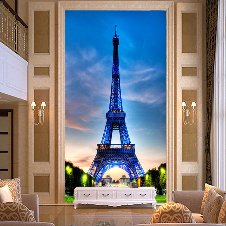 France Landmark Eiffel Tower City Building Photo 3d Wallpaper for Wall 3 d Livingroom Aisle Non-woven Mural Rolls Bedroom Decor