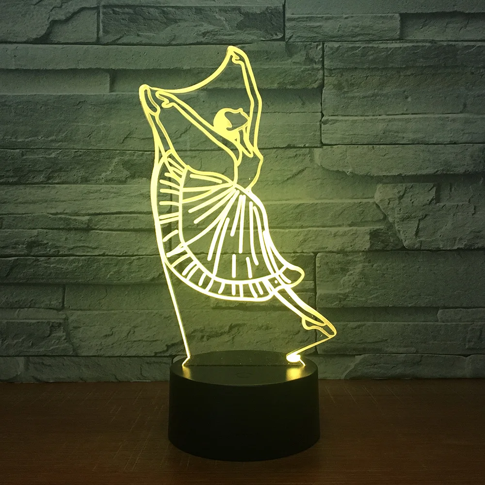 

Creative led atmosphere lights 7 colors 3d night light Christmas day gifts ballet girls 2224