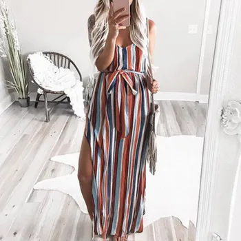 

Pregnancy Cotton Dress Photography Props Women's Maternity Strap Sleeveless Striped Long Dresses Premama Dress Pregnant S-2XL